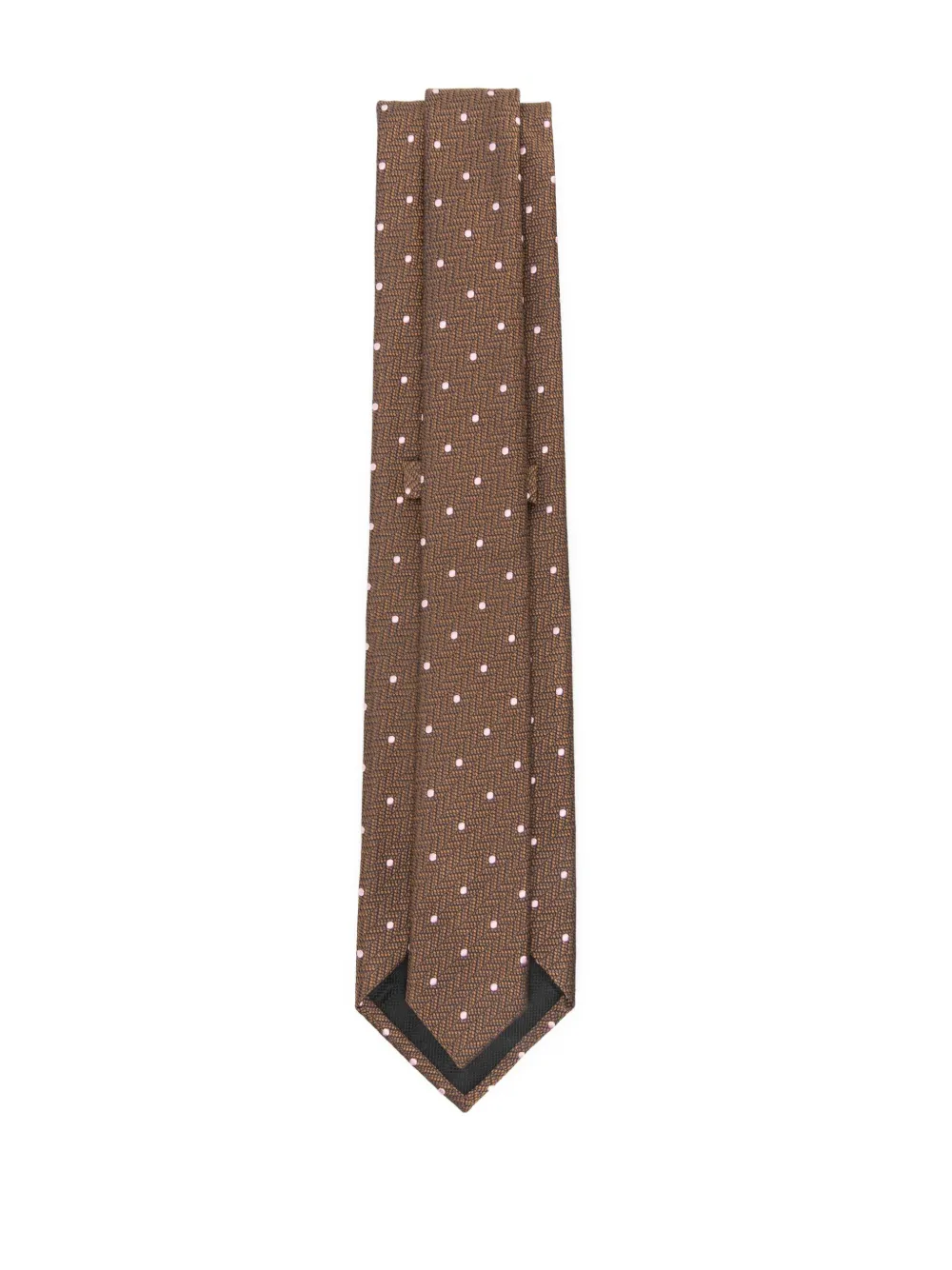 Brioni dot-pattern silk tie - Bruin