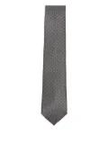 Brioni geometric-pattern silk tie - Black