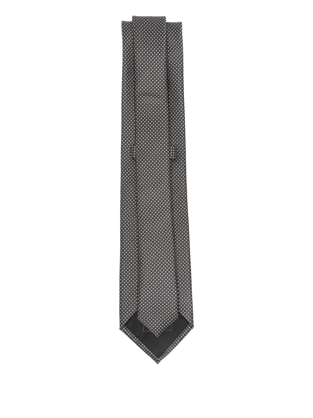 Brioni geometric-pattern silk tie - Zwart