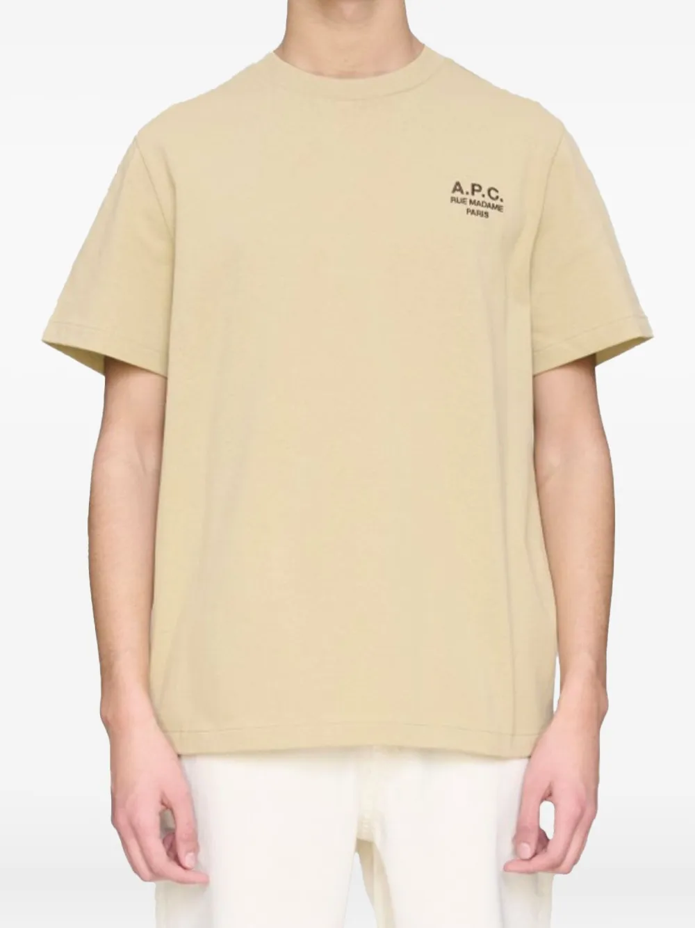 A.P.C. logo-print cotton T-shirt - Beige