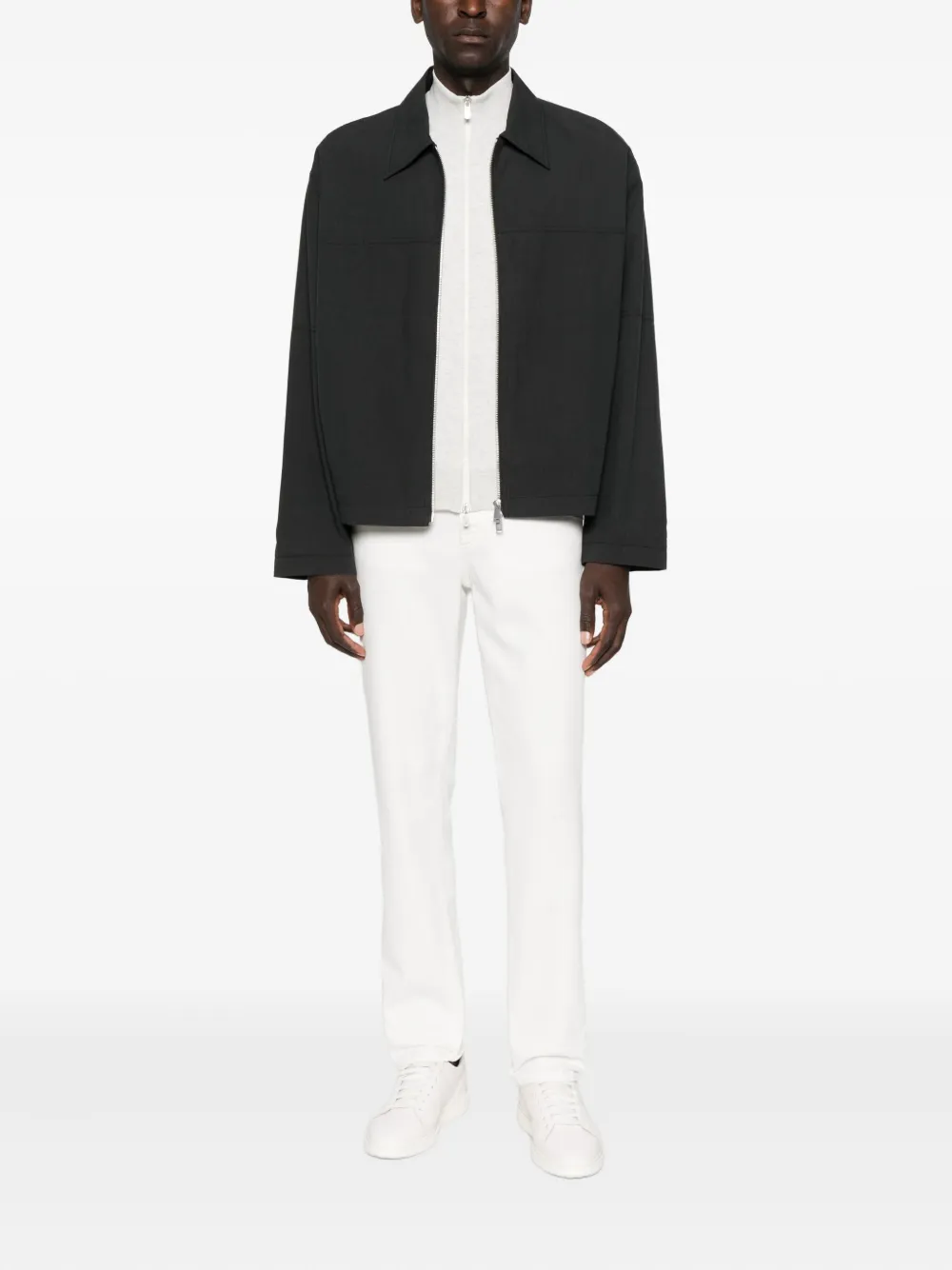 Brunello Cucinelli Zip-front Cotton Cardigan In Gray