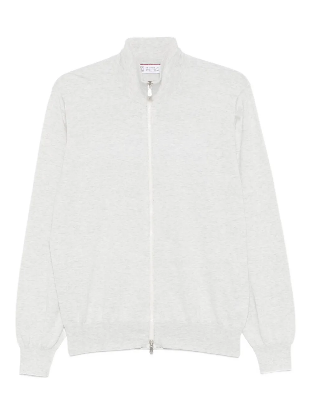 Brunello Cucinelli Zip-front Cotton Cardigan In Gray