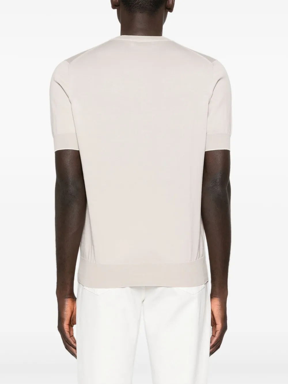 Brunello Cucinelli T-shirt met V-hals Beige