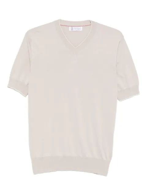 Brunello Cucinelli V-neck short-sleeve cotton T-shirt
