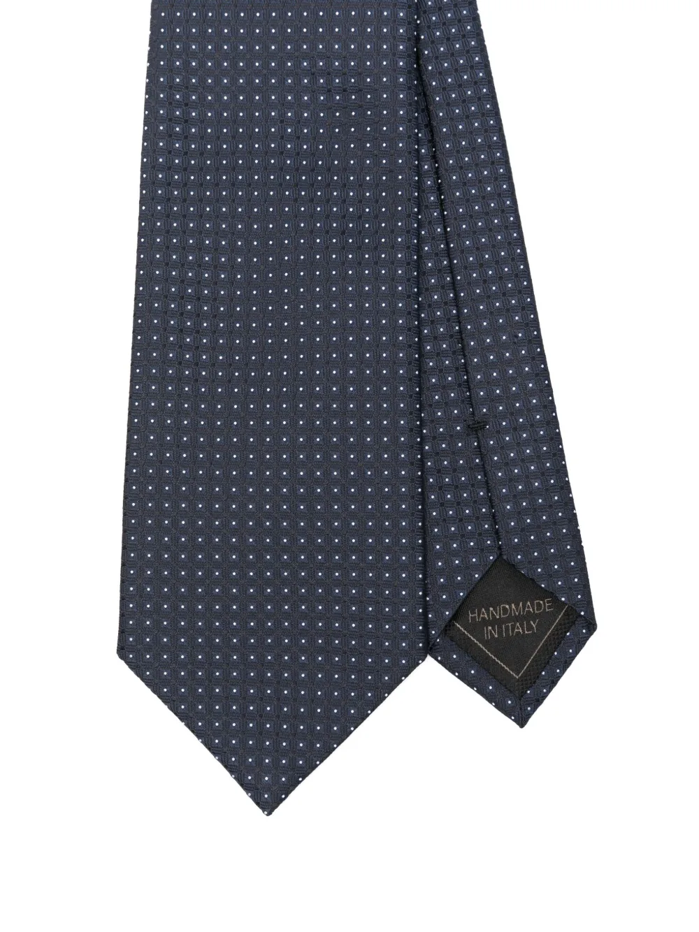 Brioni Dot-pattern Silk Tie In Black