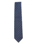 Brioni herringbone-dot tie - Blue