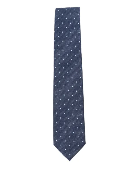 Brioni herringbone-dot tie