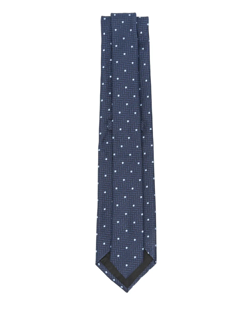 Brioni herringbone-dot tie - Blauw