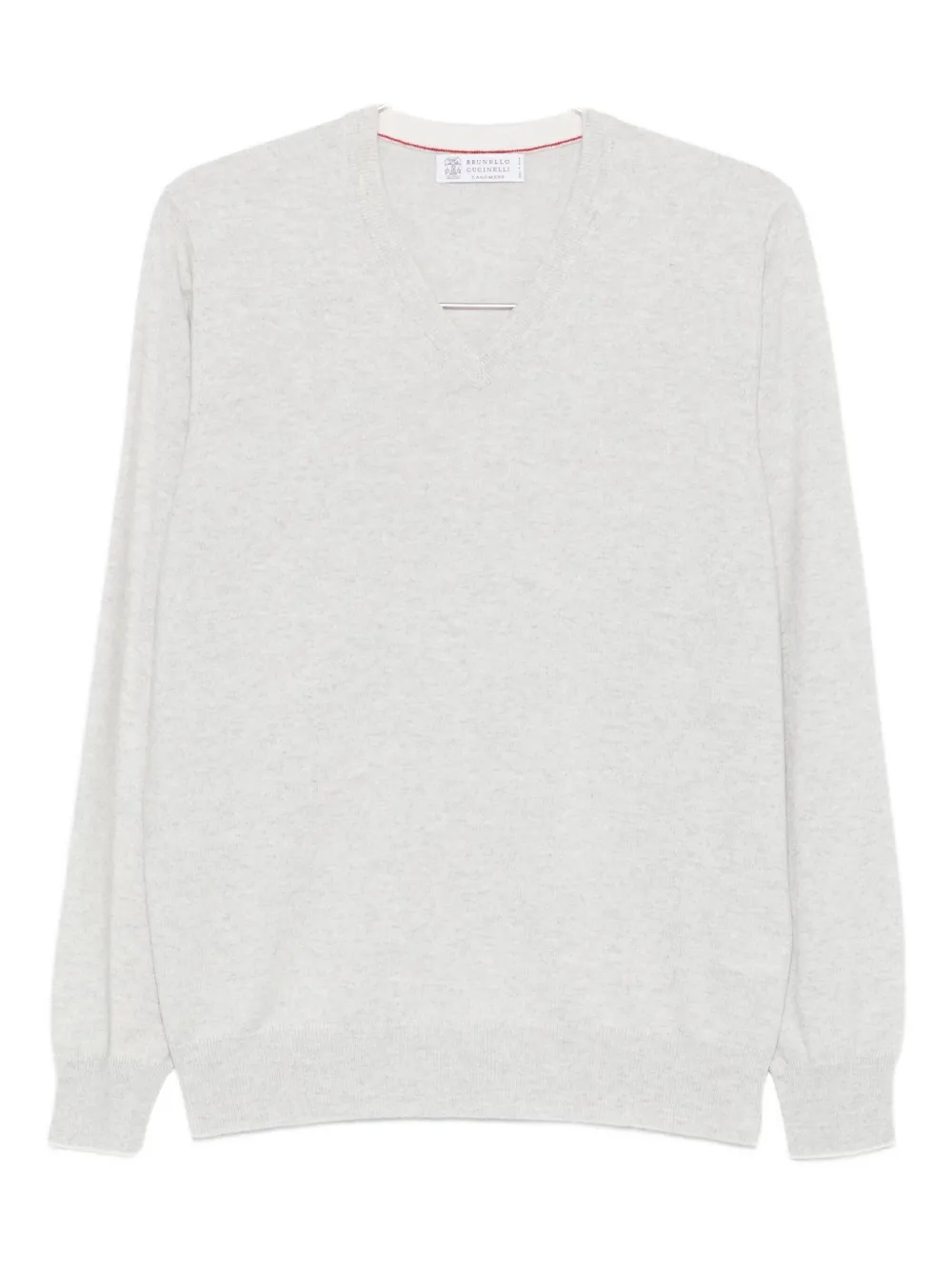 Brunello Cucinelli V-neck Cashmere Sweater In Gray