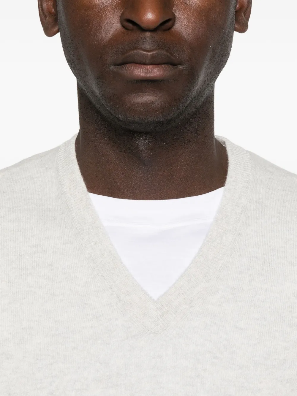 Brunello Cucinelli Trui met V-hals Grijs