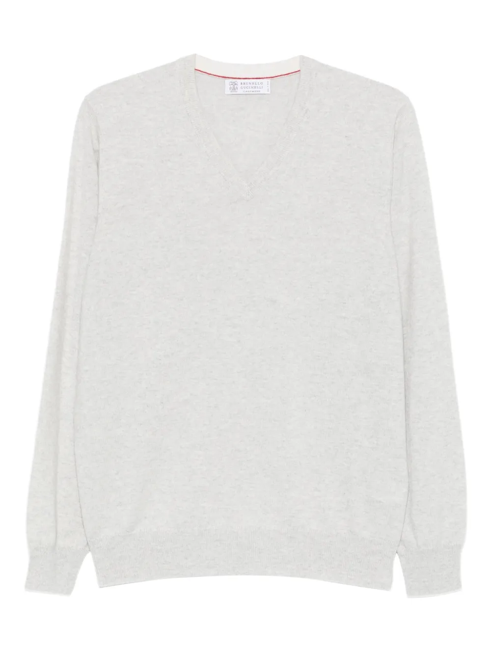 Brunello Cucinelli V-neck cashmere sweater | Grey | Image 1