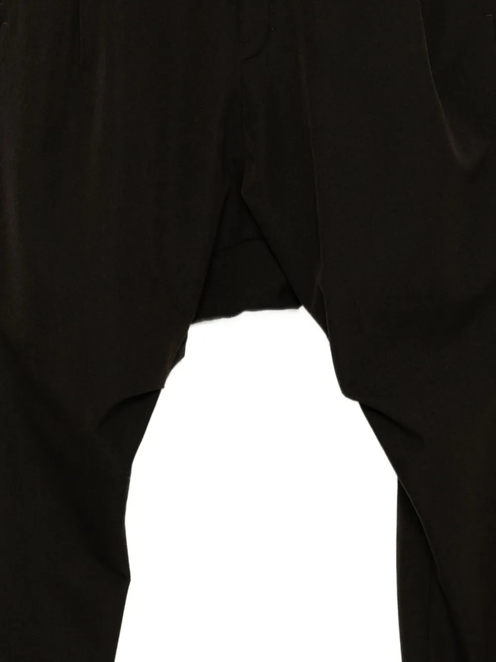  Devoa Drop-crotch Wool Trousers - Brown 