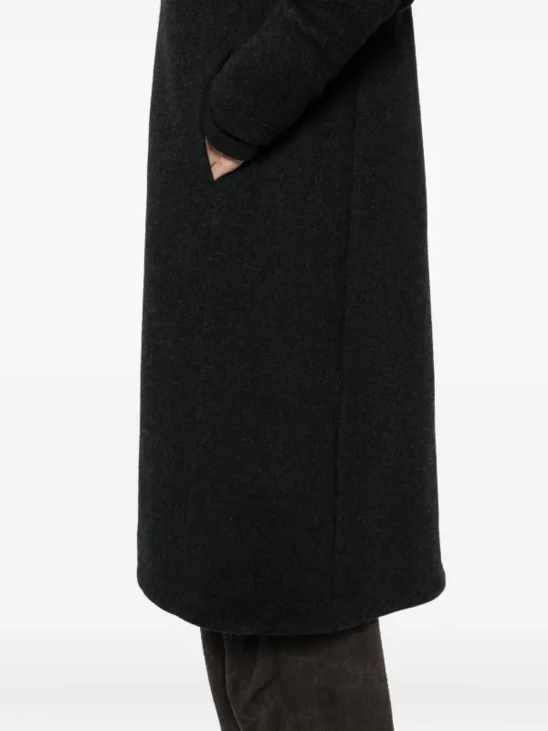Devoa Buttoned Wool Coat | Black | FARFETCH PL