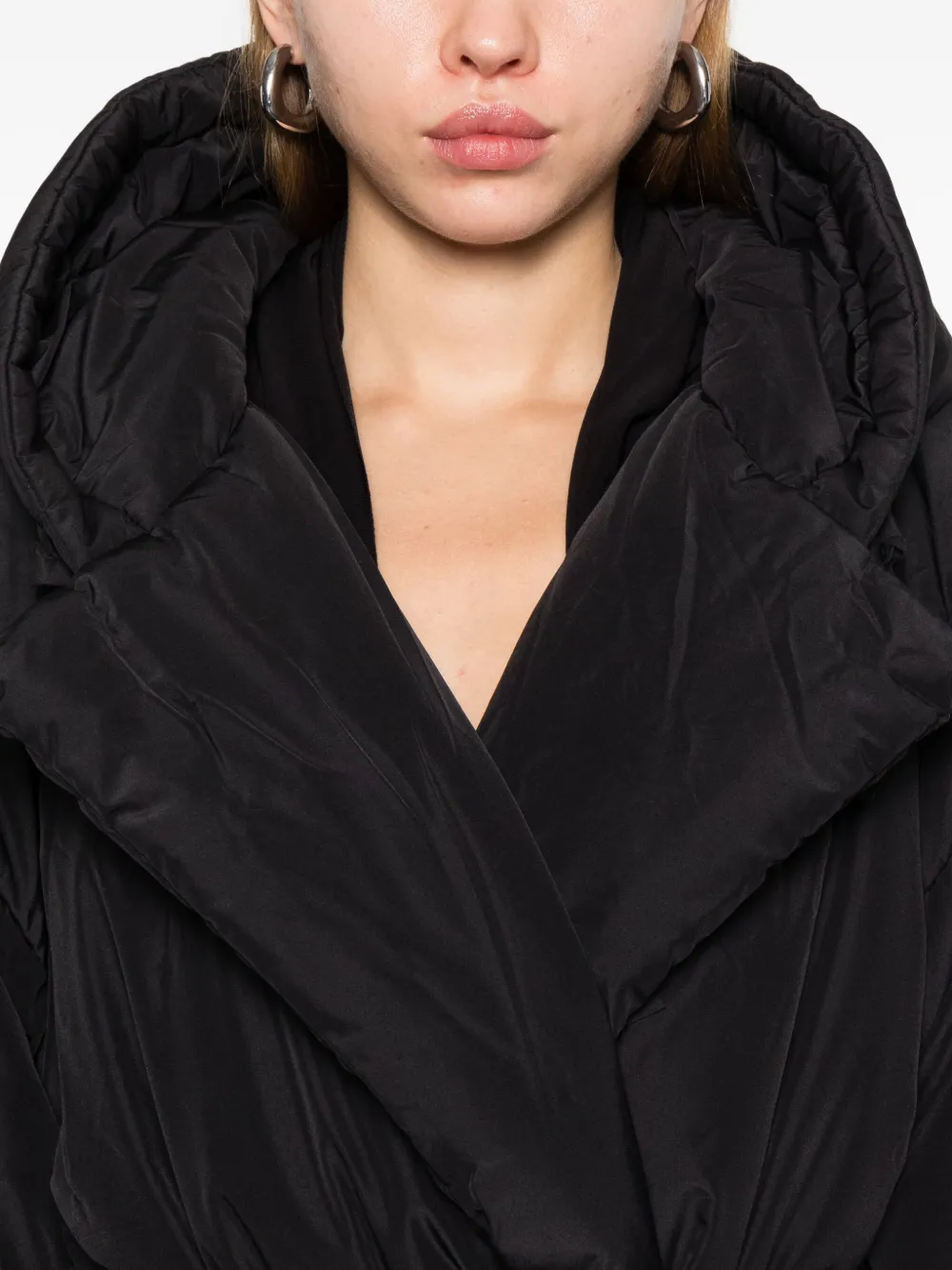 Norma Kamali Belted Oversized Coat In Black