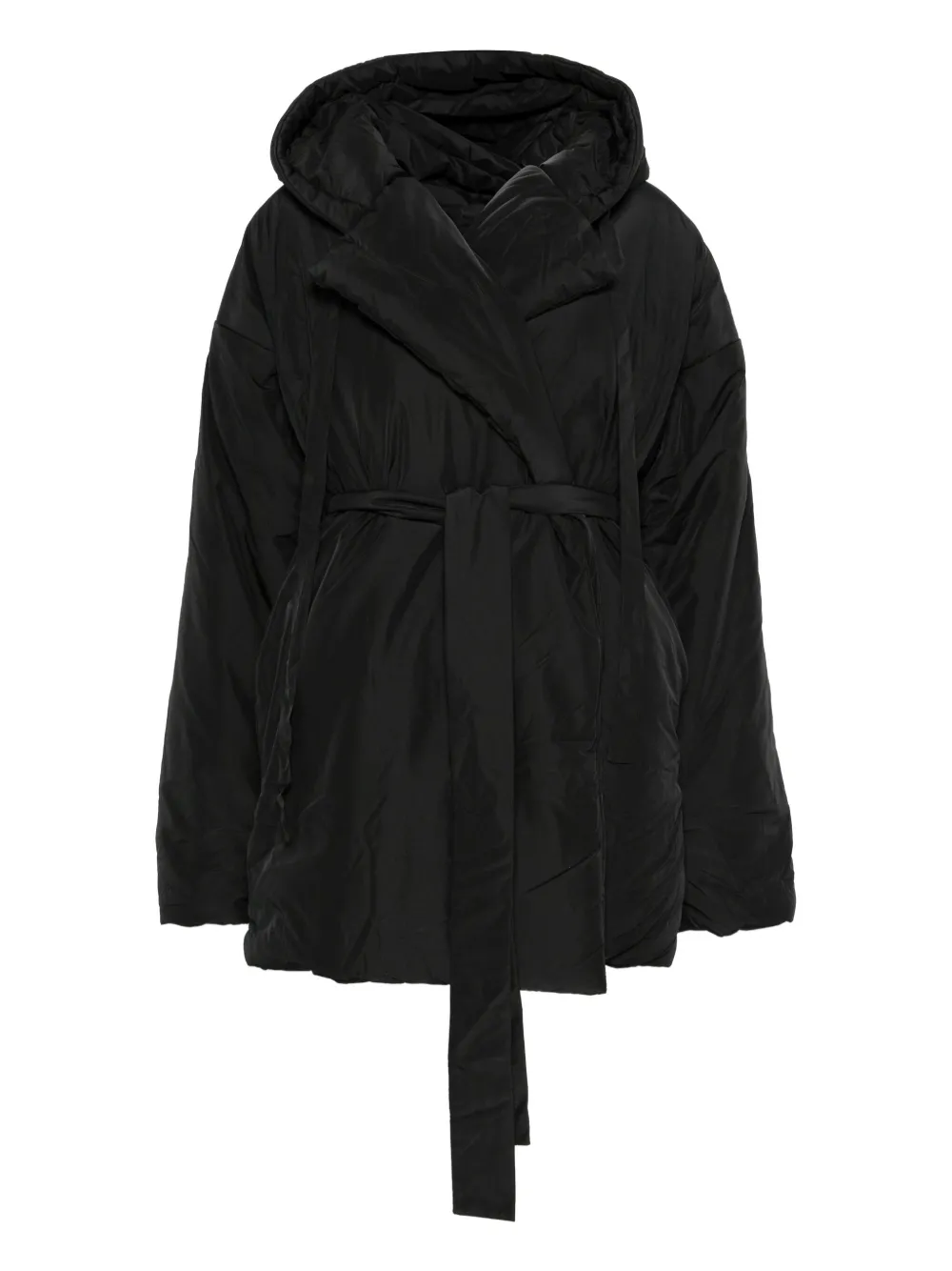 Norma Kamali abrigo oversize con cinturón | negro | Image 1