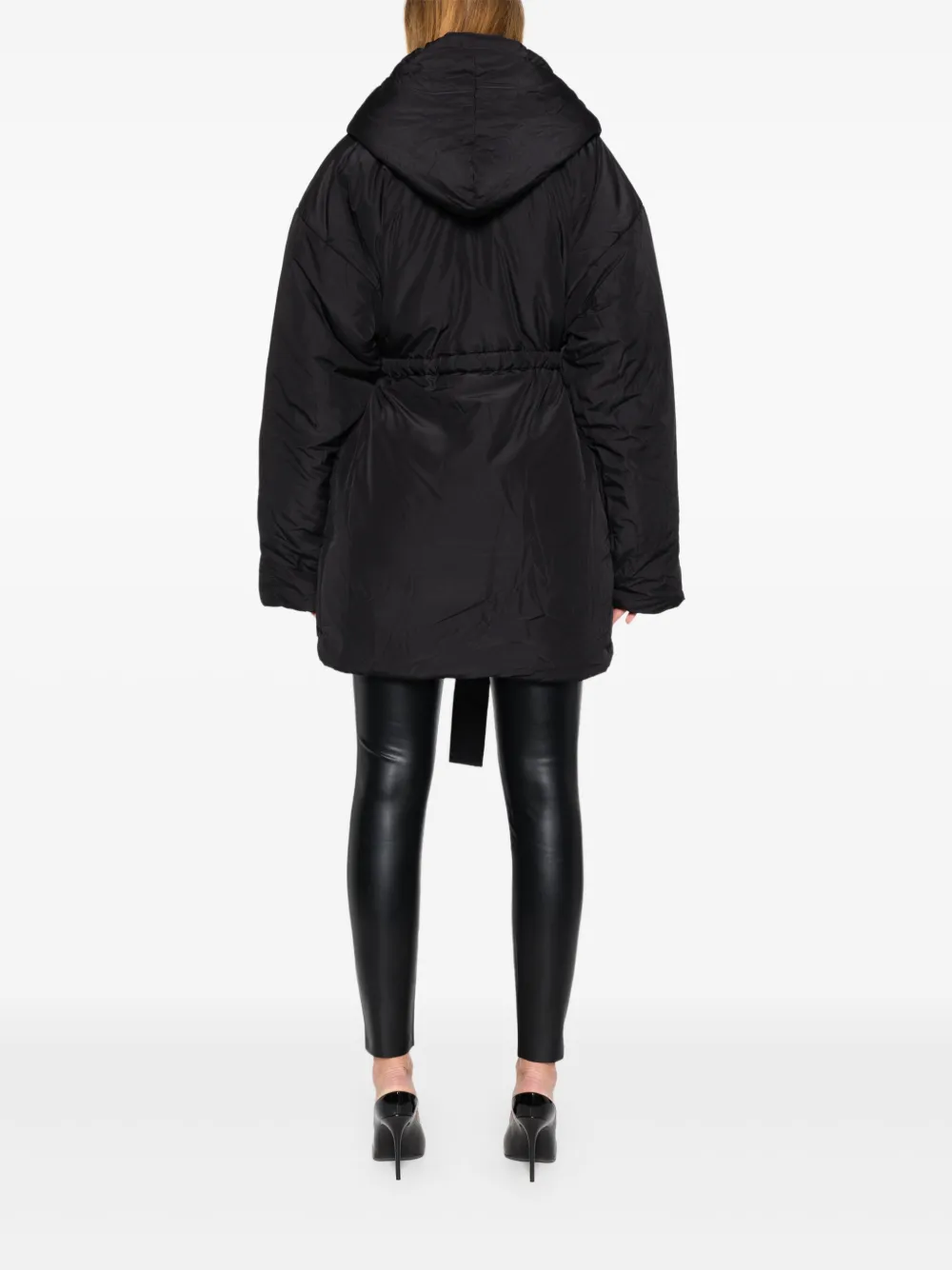 Norma Kamali Jas met ceintuur Zwart