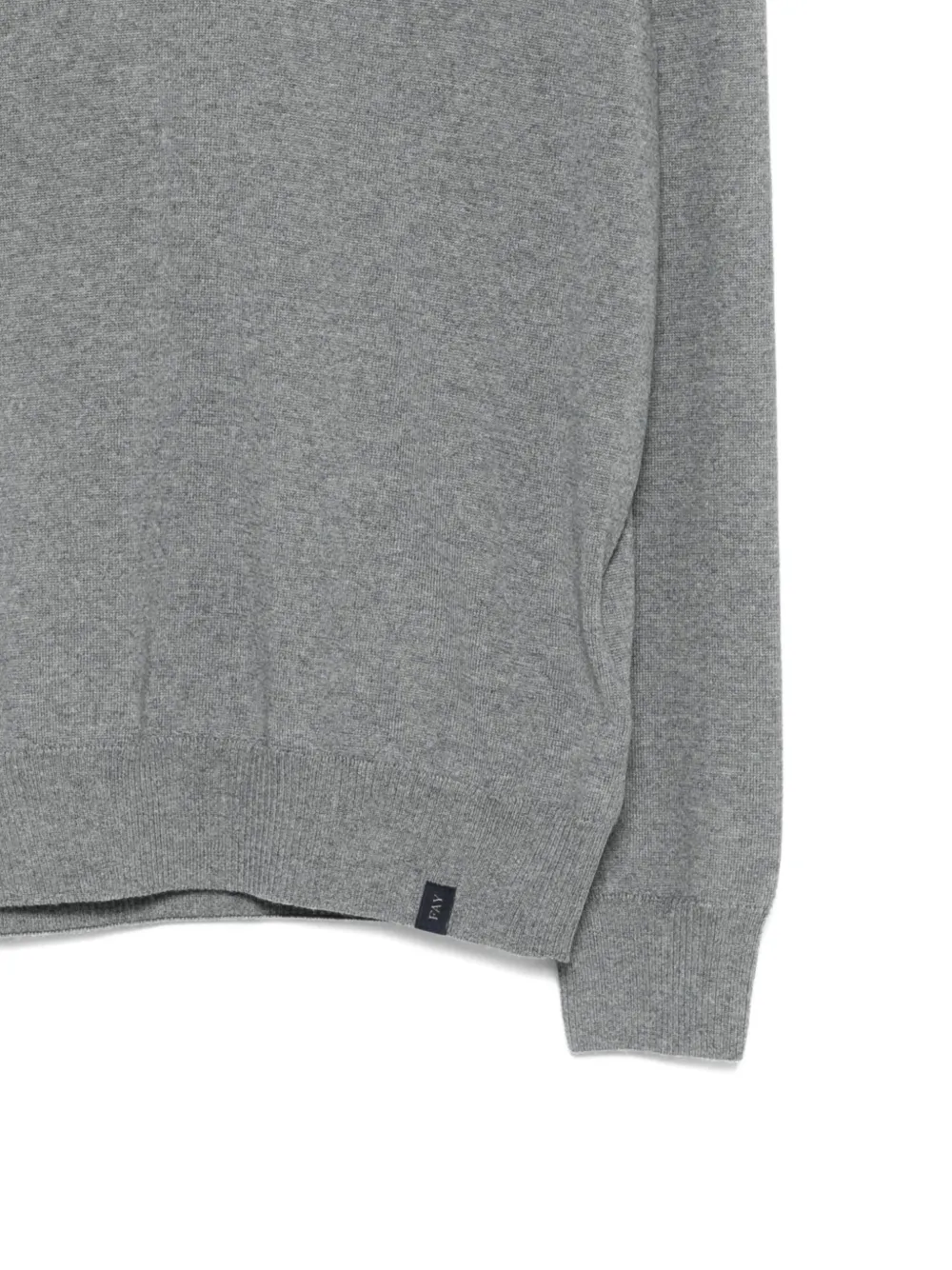 Fay V-neck Wool Sweater In Gray
