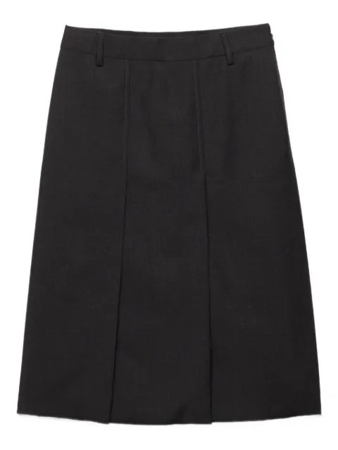 Prada Grisaille pleated midi skirt