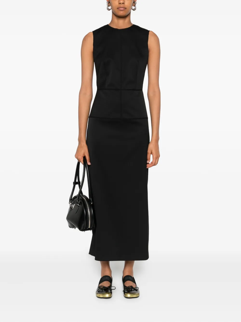 MM6 Maison Margiela sleeveless seam-detailing midi day dress - Zwart