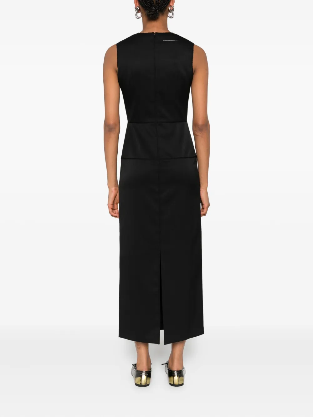 MM6 Maison Margiela sleeveless seam-detailing midi day dress Zwart