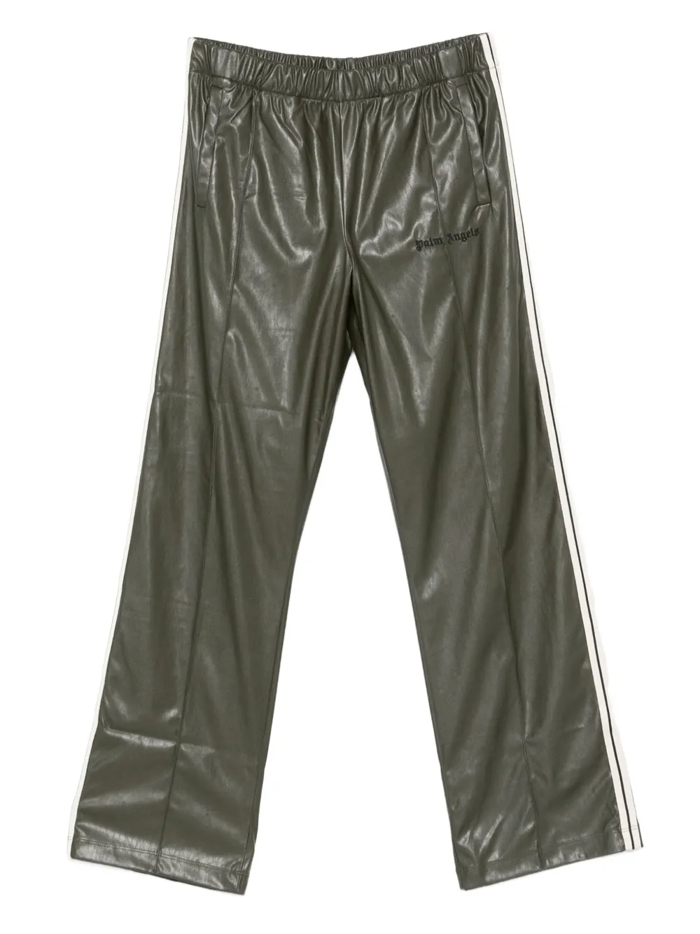 Palm Angels Kids striped straight-leg trousers - Verde