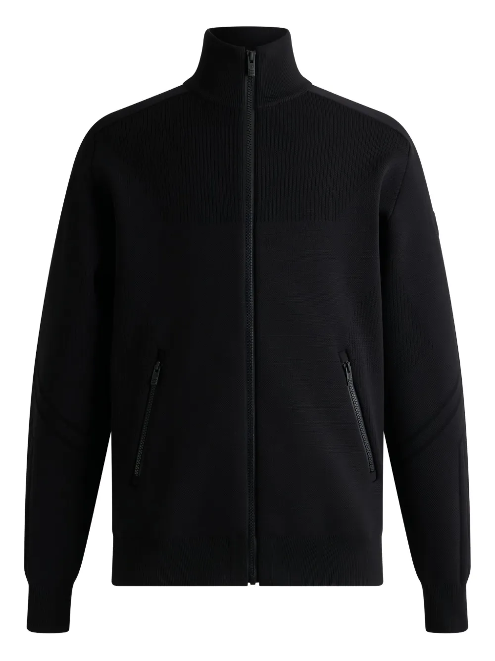 Fusalp intarsia-panel ribbed bomber jacket | Black | Image 1