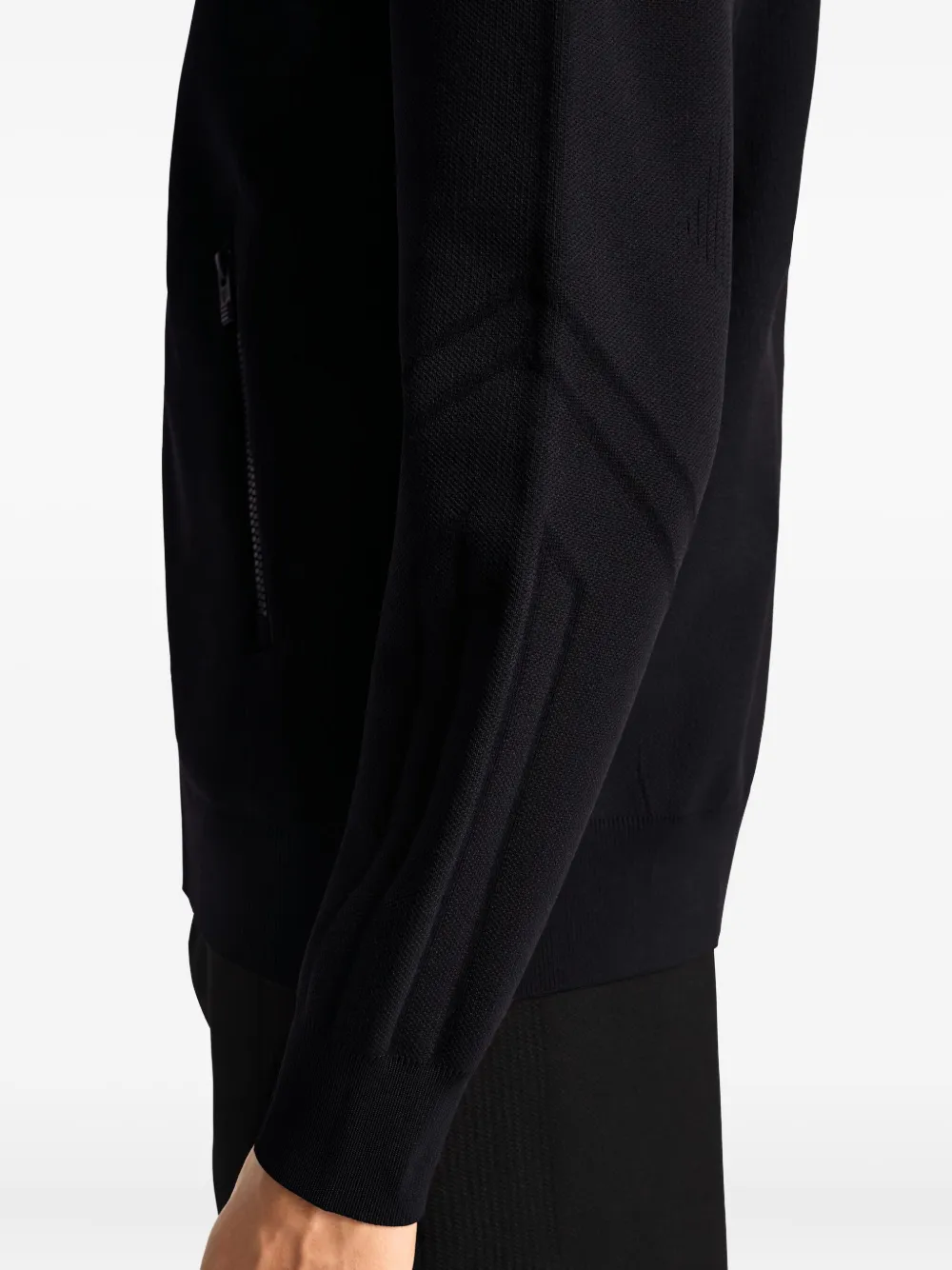 Fusalp Intarsia-panel Ribbed Bomber Jacket In Black