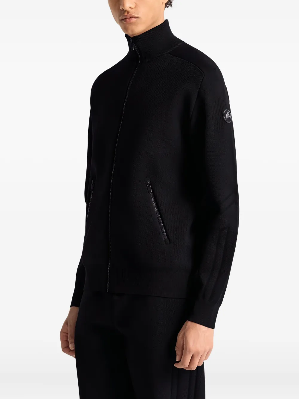 Fusalp Intarsia-panel Ribbed Bomber Jacket In Black