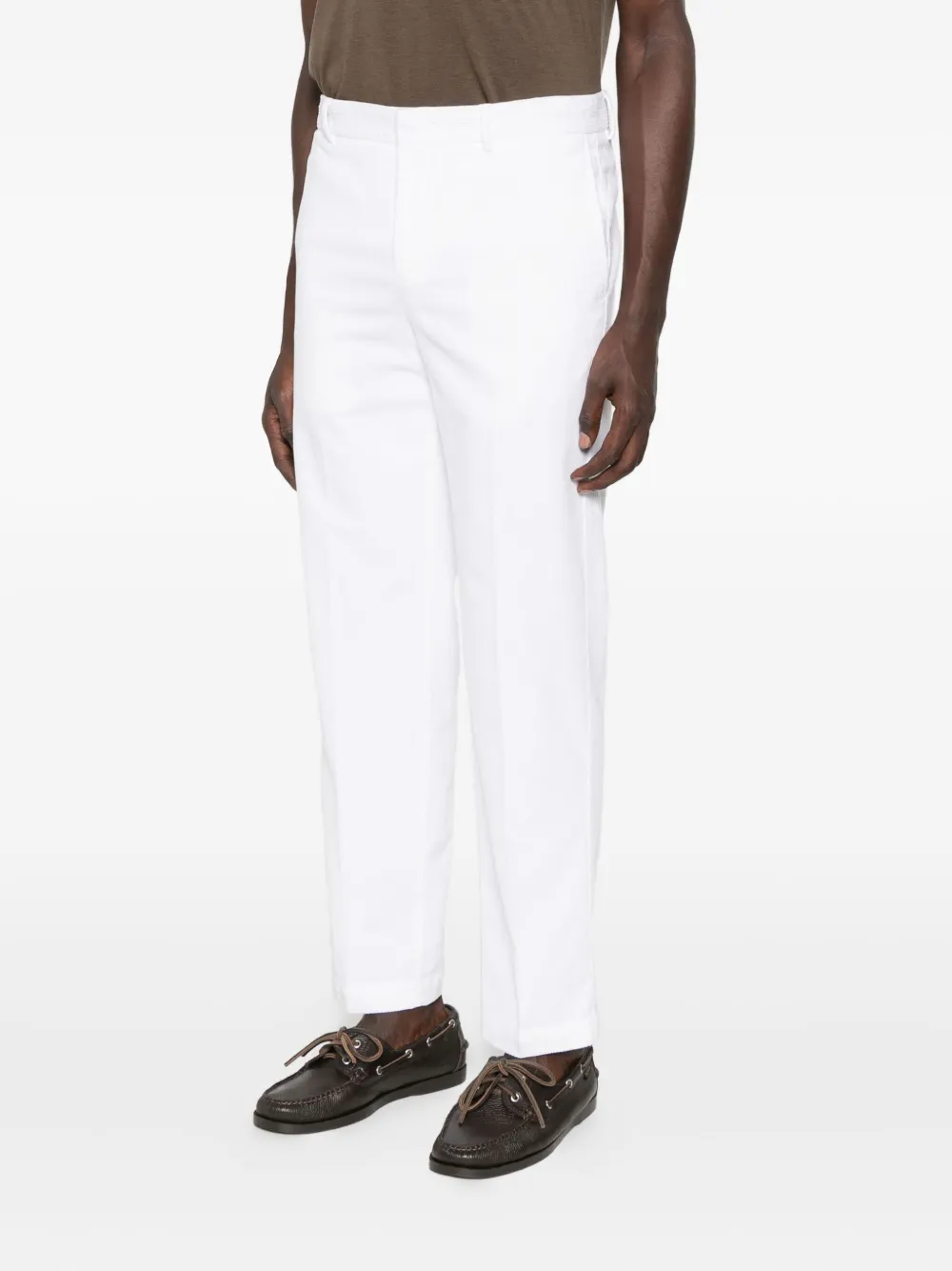 PT Torino straight-leg cotton-blend trousers Wit