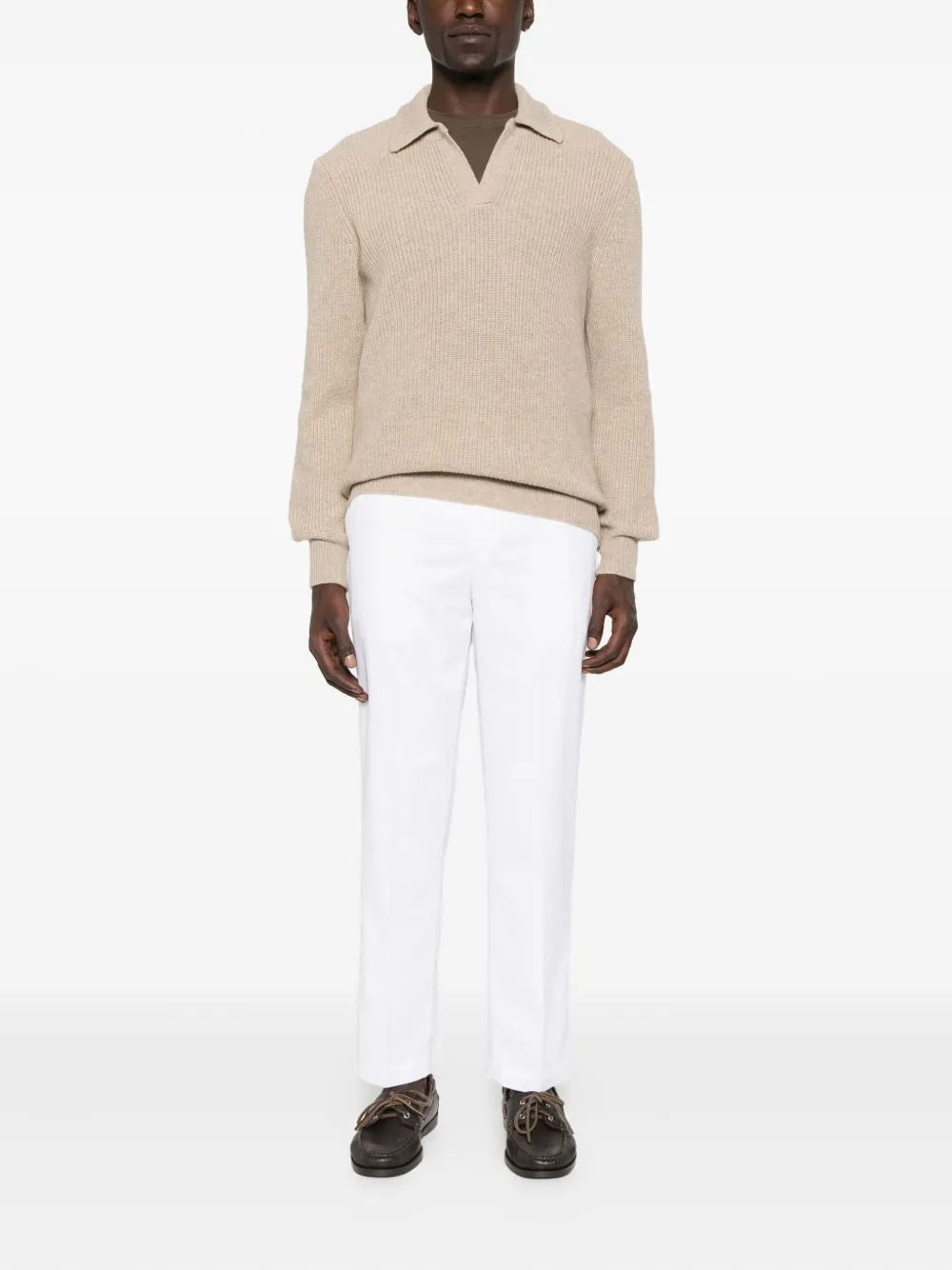 PT Torino straight-leg cotton-blend trousers - Wit