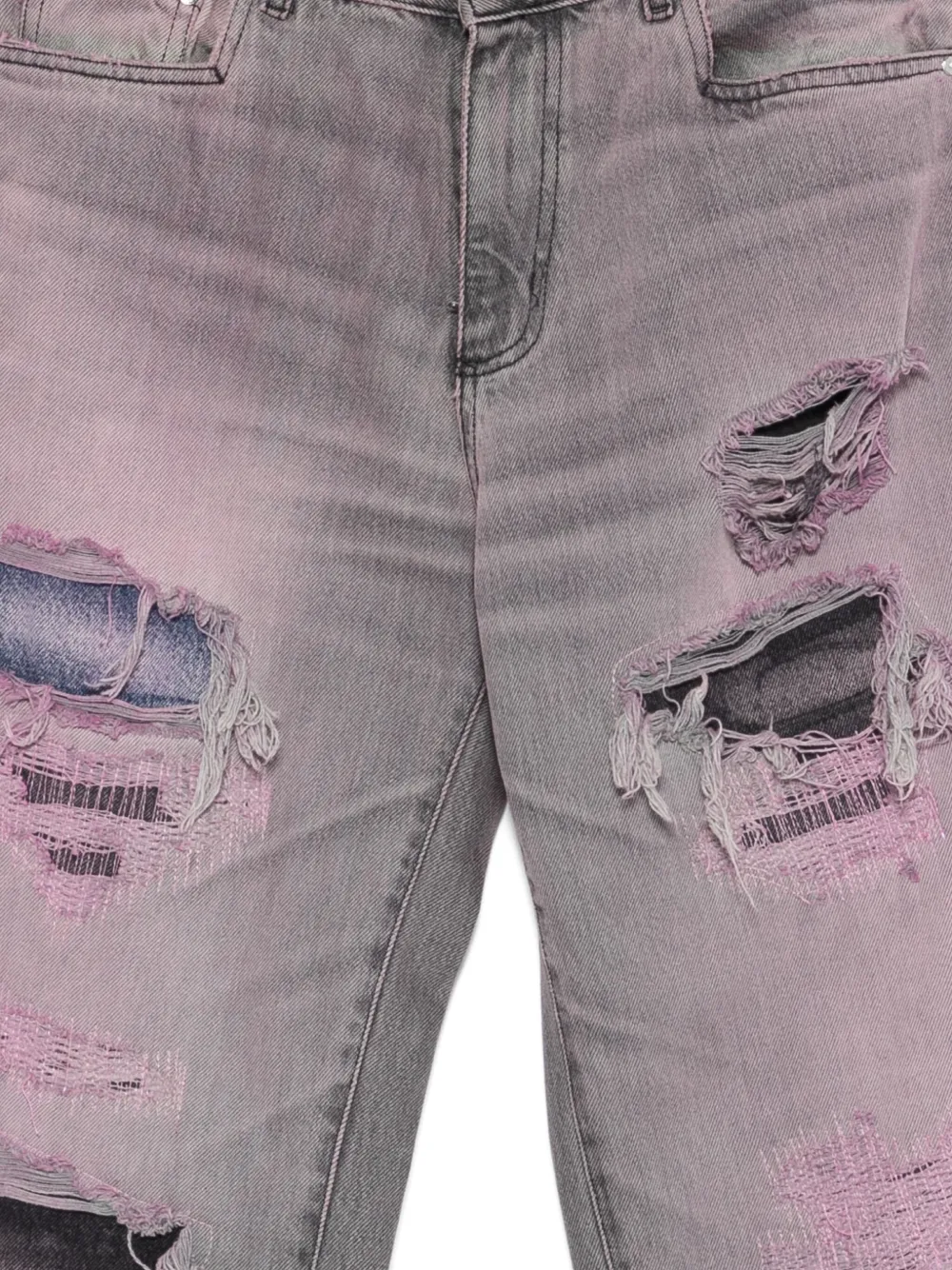 PDF straight-leg cotton jeans Paars
