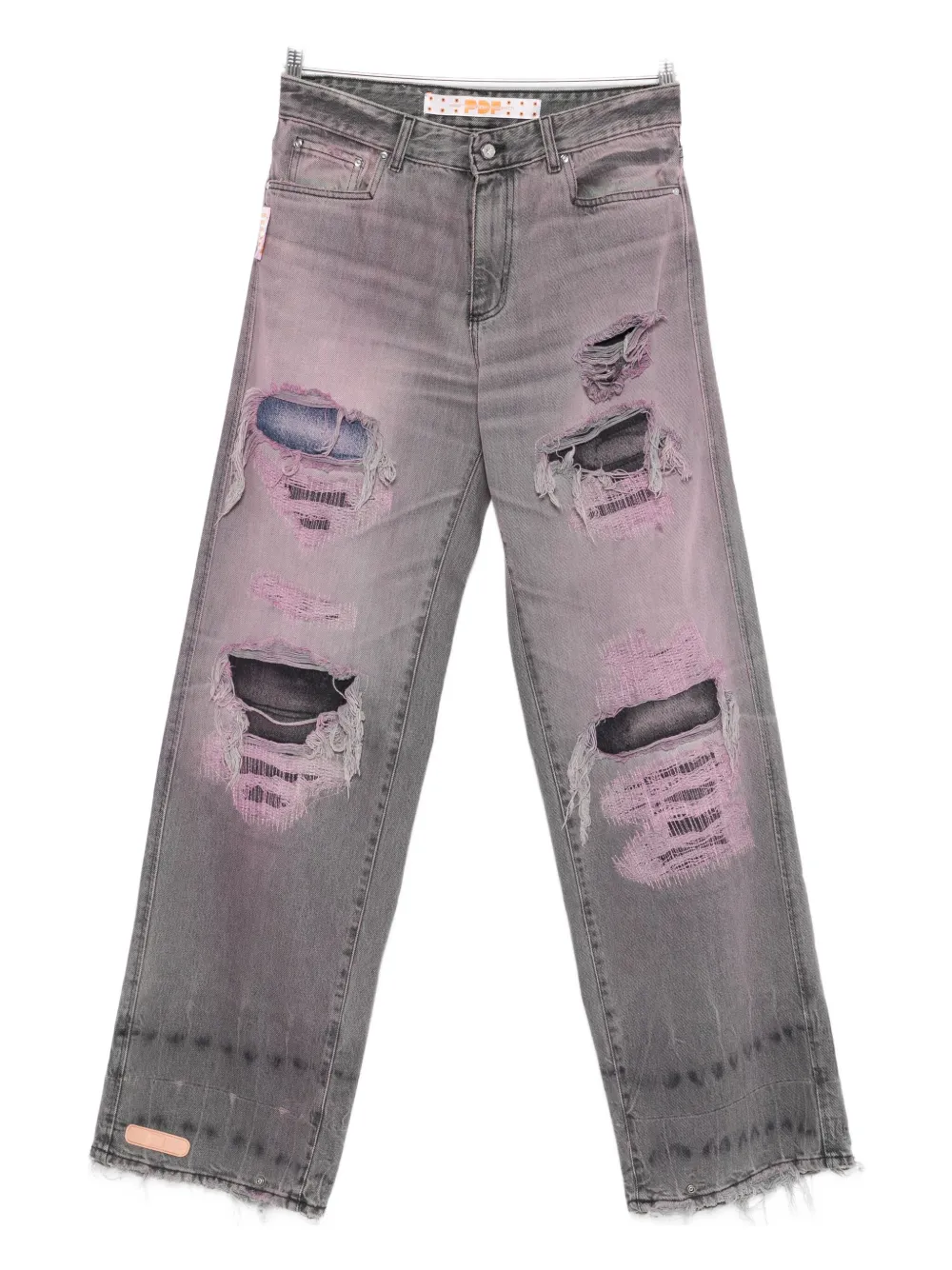 PDF straight-leg cotton jeans Paars
