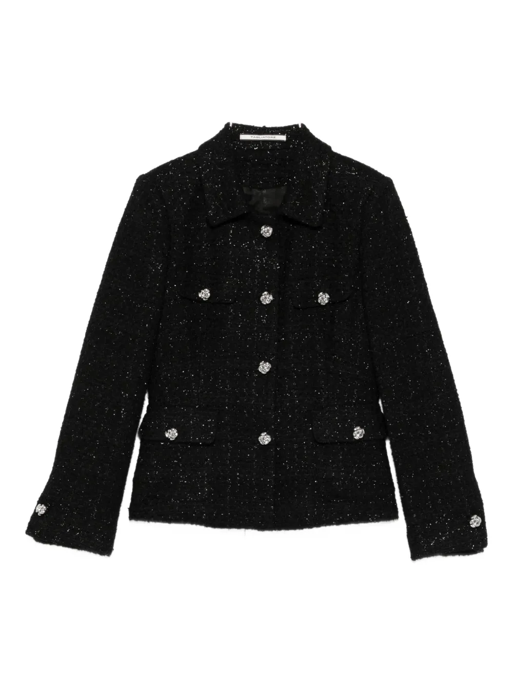 Tagliatore embellished tweed jacket Zwart