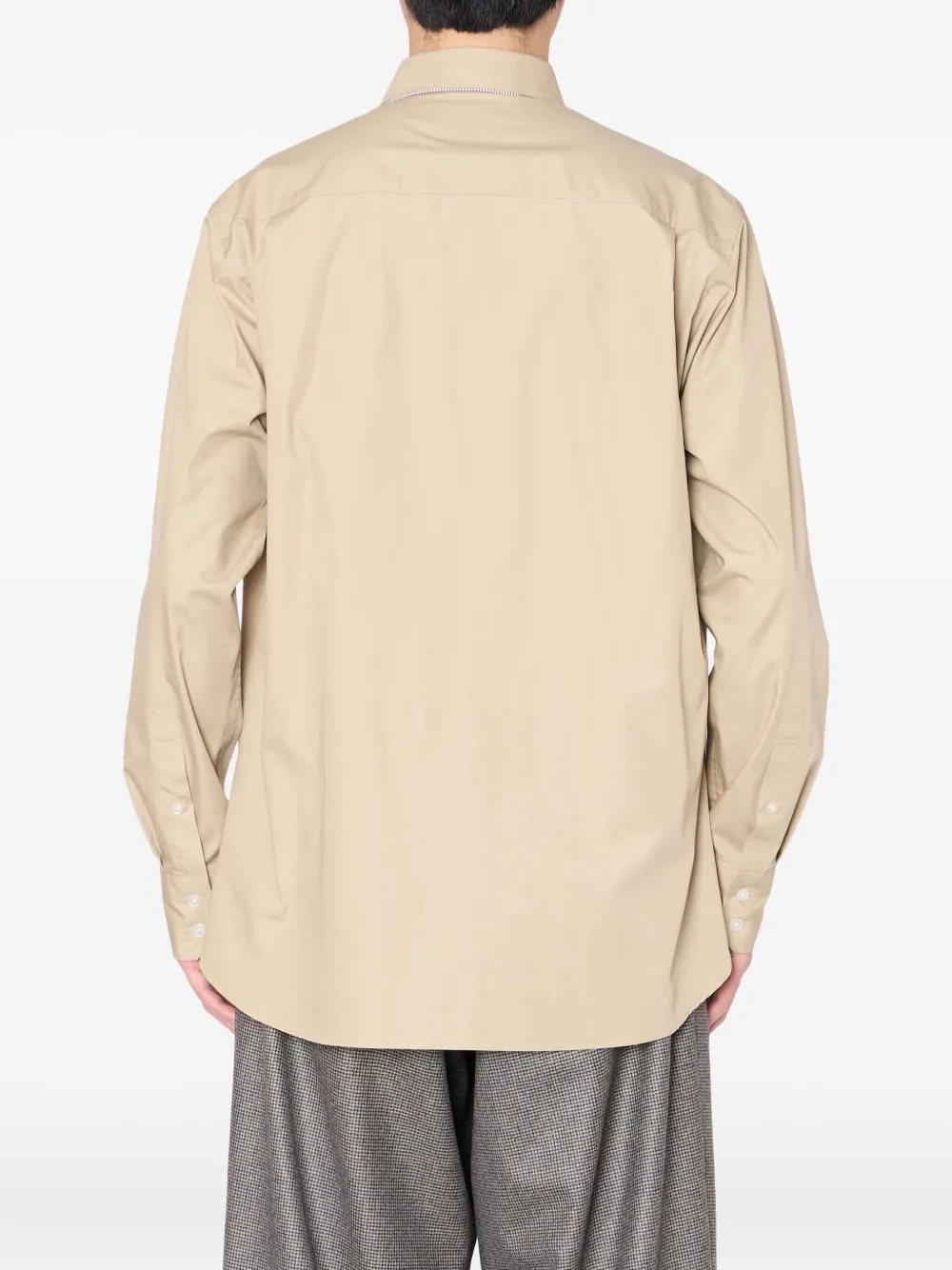 Kolor Overhemd met contrasterende kraag - Beige