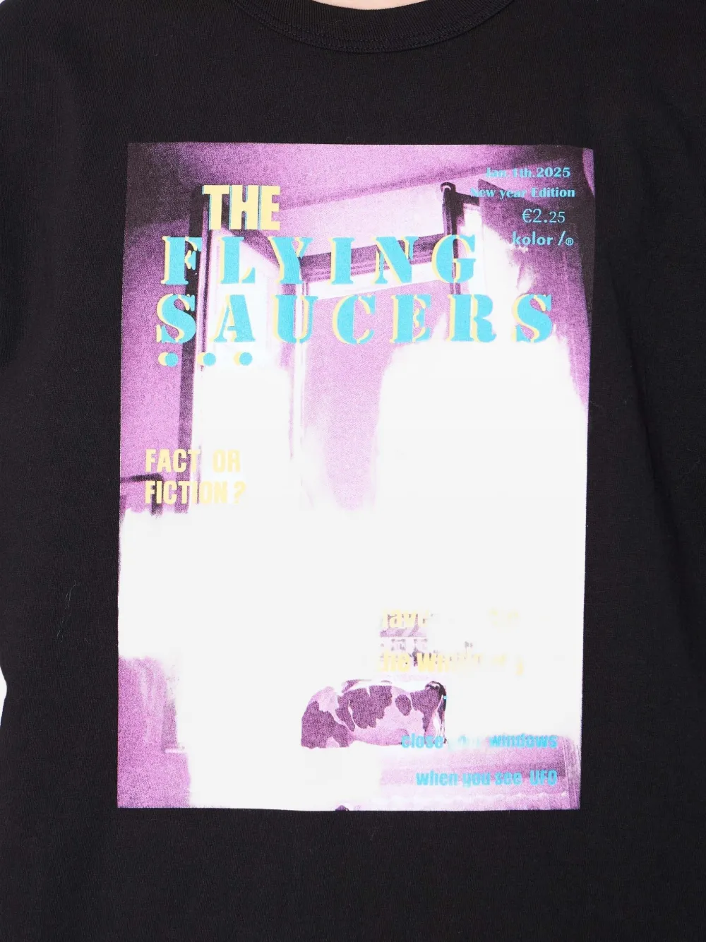 Kolor The Flying Saucers T-shirt met grafische print Zwart