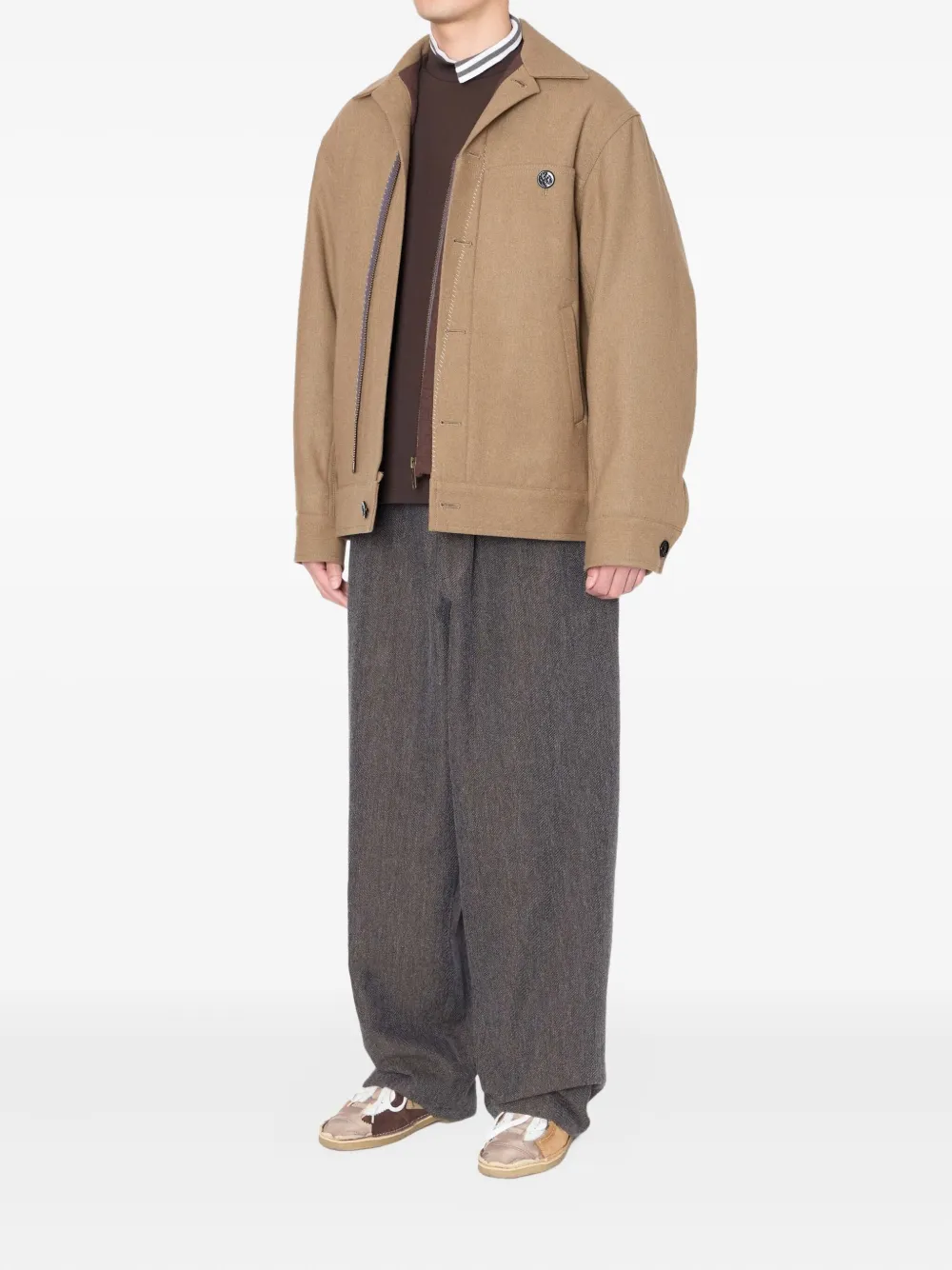 Kolor Plooibroek met trekkoordsluiting Grijs