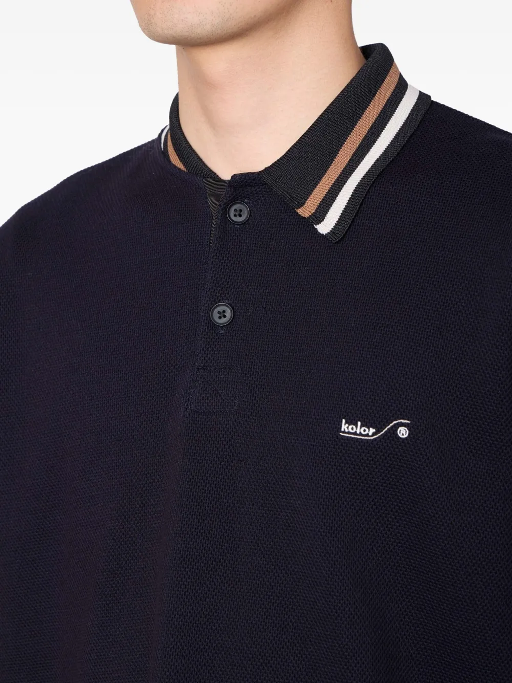 Kolor Sweater met geborduurd logo Blauw