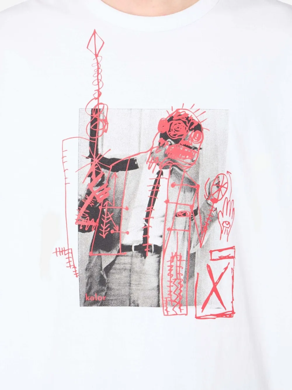 Kolor T-shirt met grafische print Wit