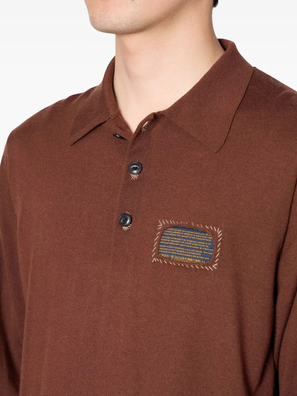 Kolor Trui met polokraag en lange mouwen Bruin