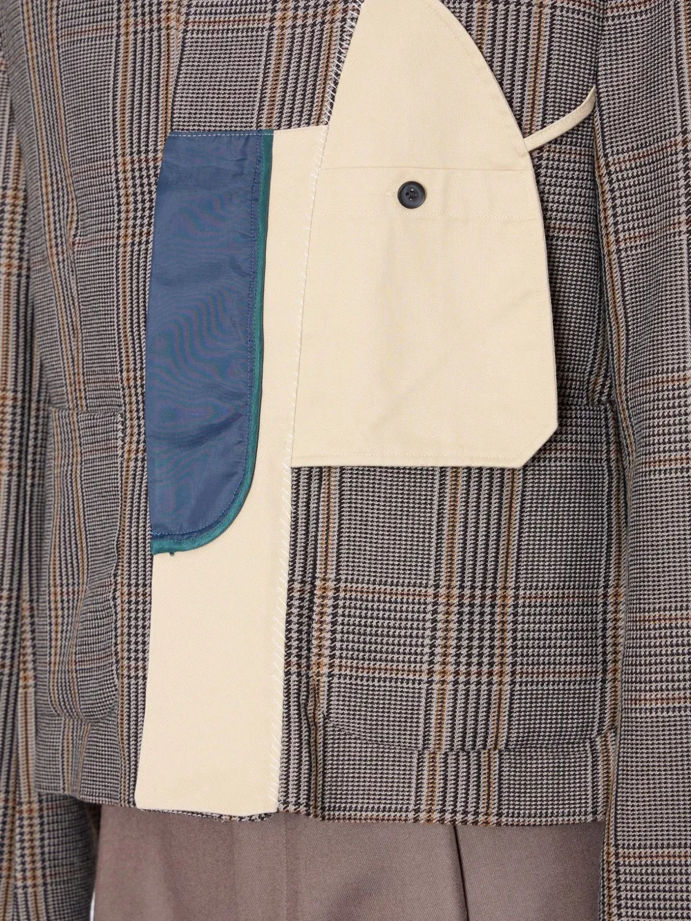 Kolor Geruit jack met vlakken Bruin