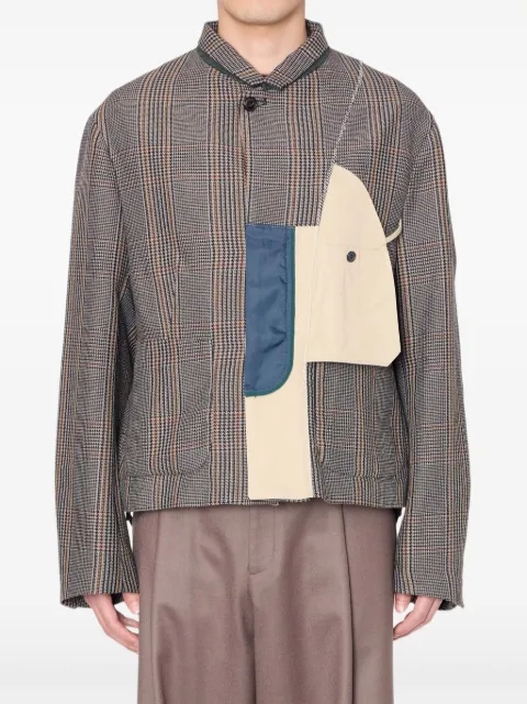 Kolor checked panelled jacket