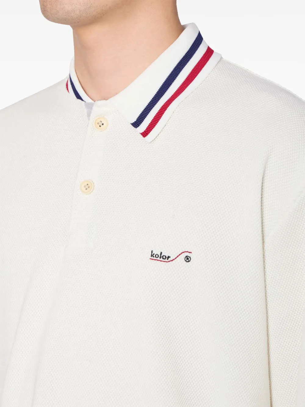 Kolor Poloshirt met lange mouwen Wit