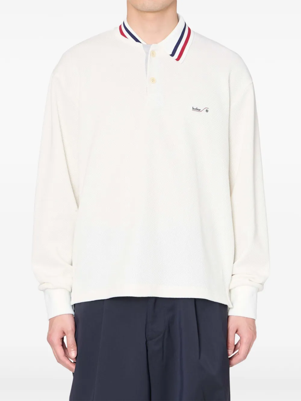 Kolor long-sleeve polo shirt | White | Image 1