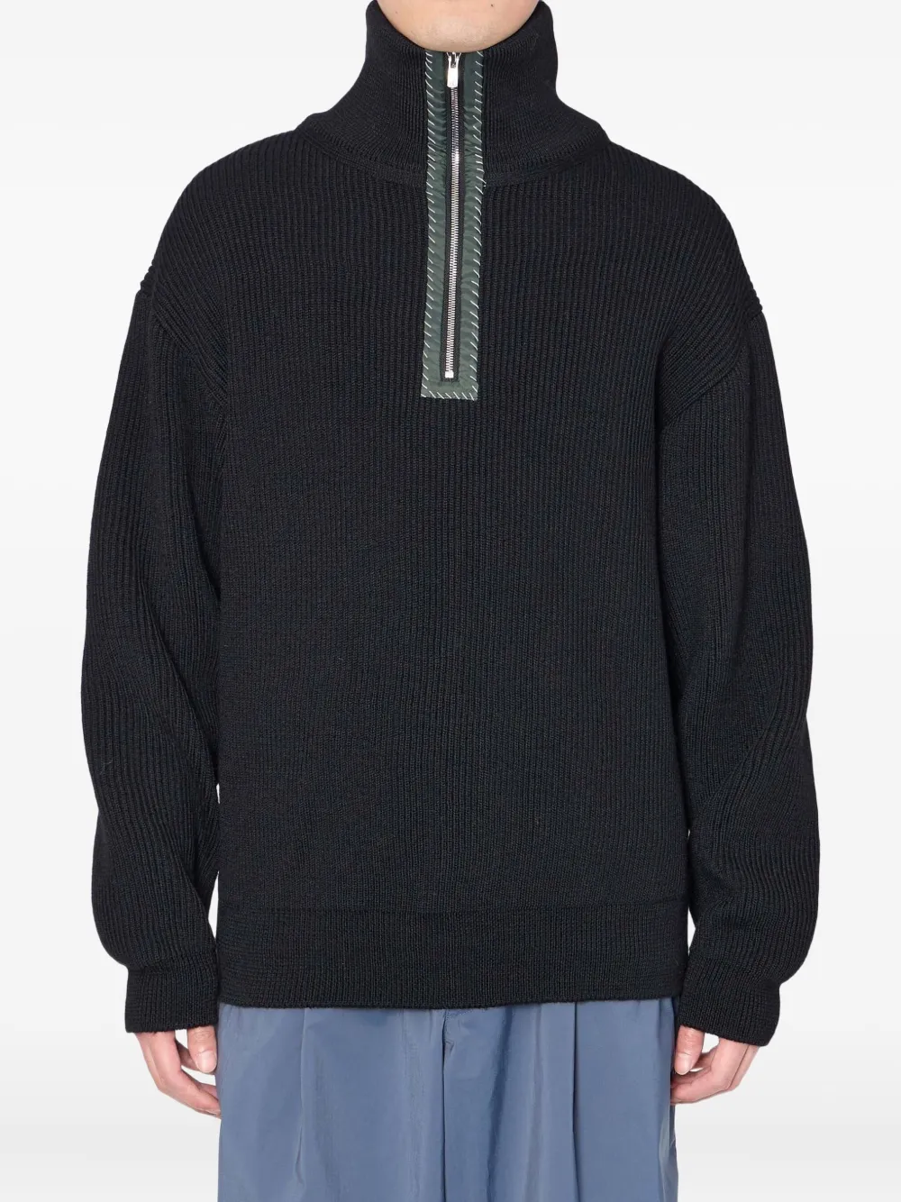 Kolor ribbed-knit zipped sweater | Black | Image 1
