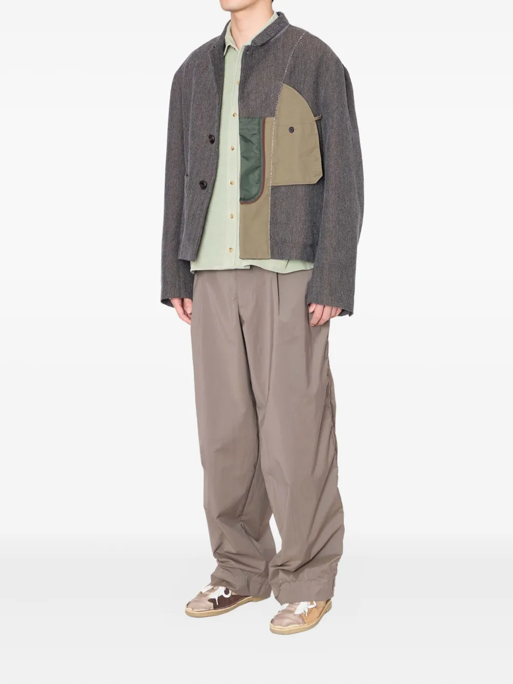 Kolor Broek met geplooide pijpen Grijs