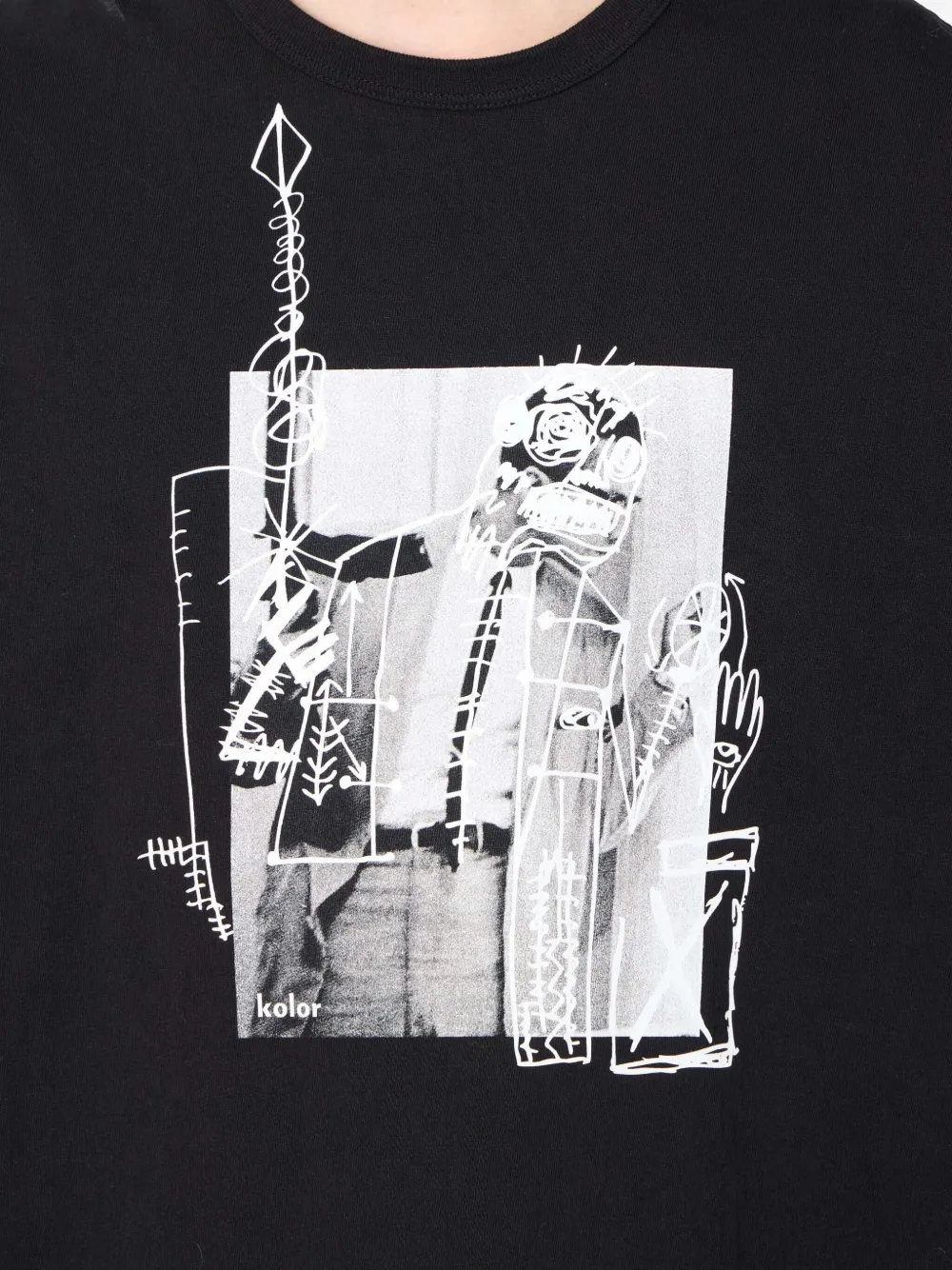 Kolor T-shirt met grafische print Zwart