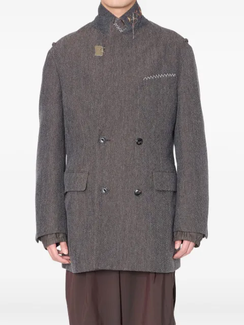 Kolor herringbone double-breasted coat
