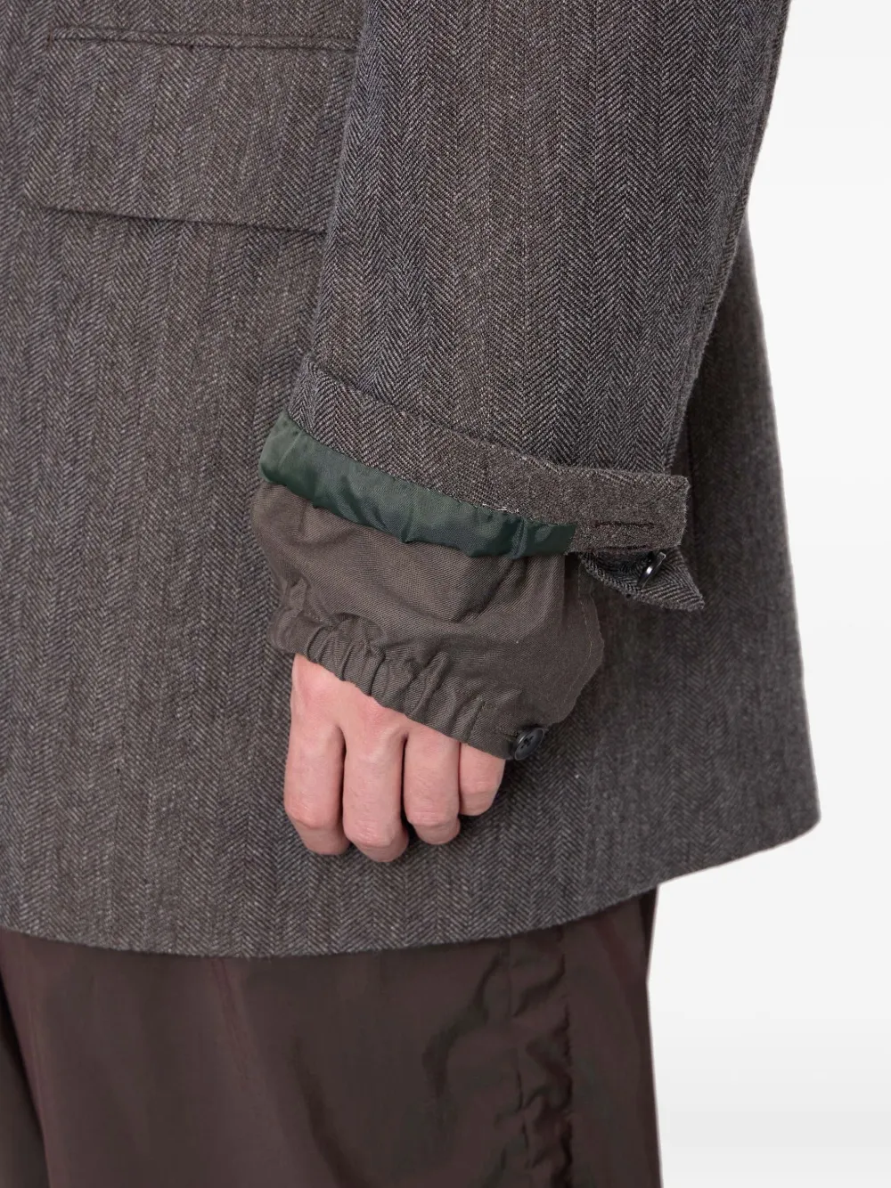 Kolor Jas met visgraatpatroon Grijs