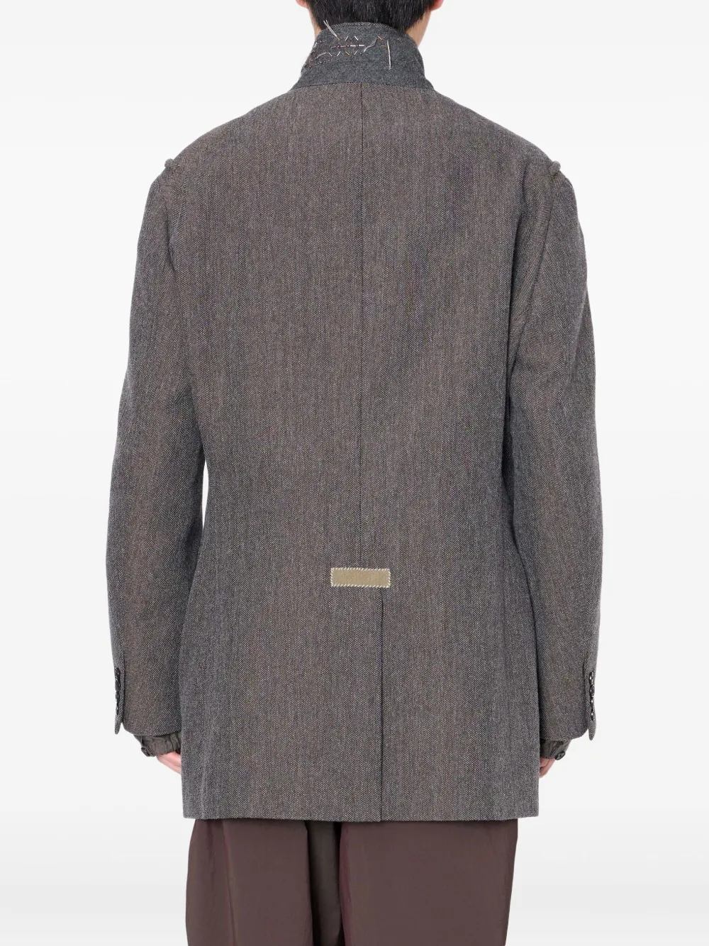 Kolor Jas met visgraatpatroon Grijs