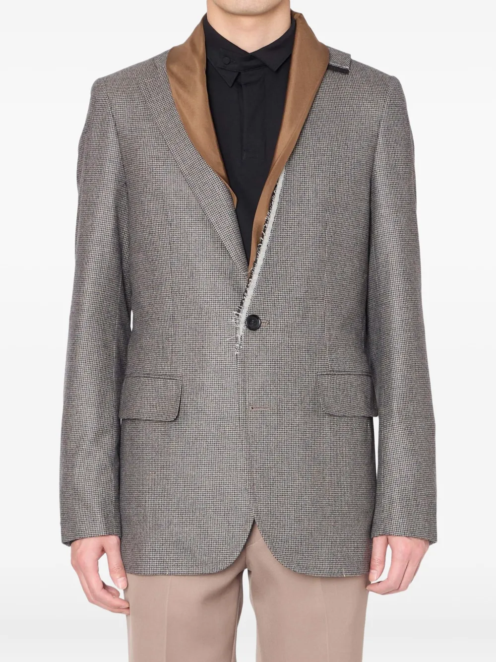 Kolor houndstooth frayed-edge blazer | Grey | Image 1